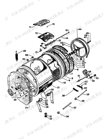 Взрыв-схема стиральной машины Castor CX9762 - Схема узла Tub and drum