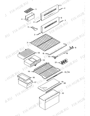 Взрыв-схема холодильника Zanussi ZF50/31 - Схема узла Furniture