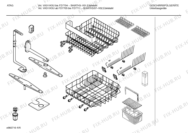 Взрыв-схема посудомоечной машины Atag SHIATH3 VA311K5U - Схема узла 06