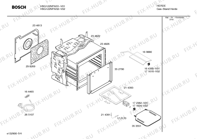 Схема №4 HSG122GEU с изображением Сопротивление для духового шкафа Bosch 00298415