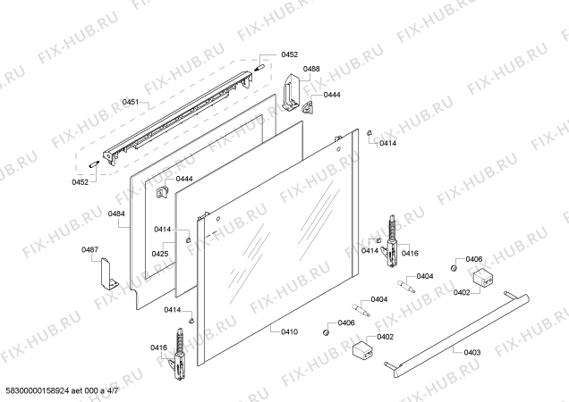 Взрыв-схема плиты (духовки) Bosch HCE778321U - Схема узла 04