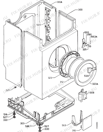 Взрыв-схема стиральной машины Zanussi FLC844 - Схема узла Cabinet + armatures