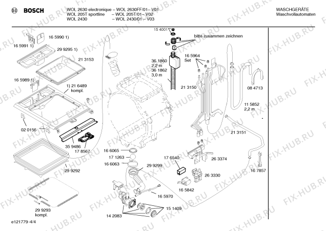 Схема №4 WOL205T sportline с изображением Таблица программ для стиралки Bosch 00528862