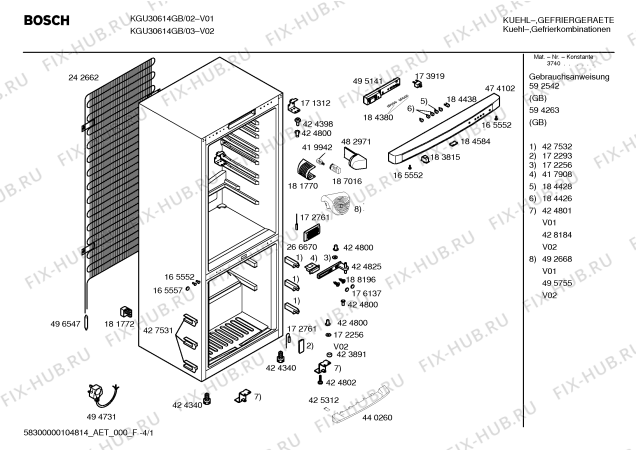 Схема №4 KGU30614GB с изображением Инструкция по эксплуатации для холодильной камеры Bosch 00594263