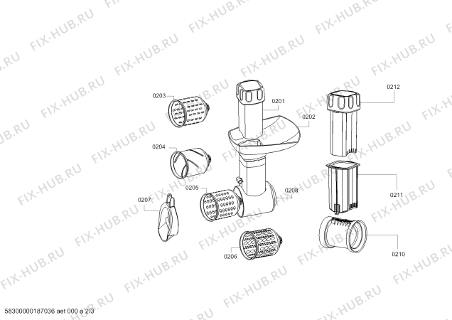 Схема №2 ZMM1289L с изображением Гайка для электрошинковки Zelmer 00632384