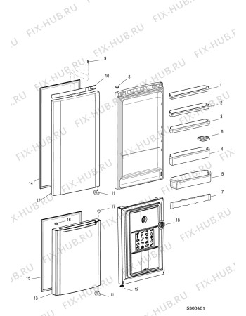 Схема №4 SMX85T1UK (F093893) с изображением Дверь для холодильника Indesit C00495405
