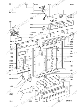 Взрыв-схема посудомоечной машины Bauknecht GSU 4591 C-WS - Схема узла