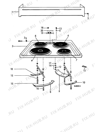 Взрыв-схема посудомоечной машины Electrolux CF161B - Схема узла H10 Hob