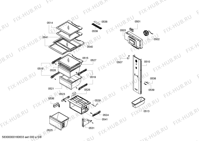 Схема №4 KAD80A40SA Side by side с изображением Компрессор для холодильника Bosch 00145348