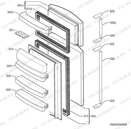 Взрыв-схема холодильника Aeg Electrolux S75438DT - Схема узла Door 003