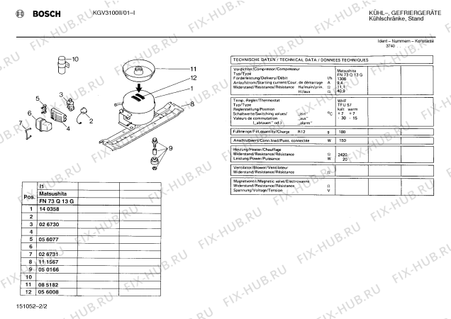 Взрыв-схема холодильника Bosch KGV3100II - Схема узла 02