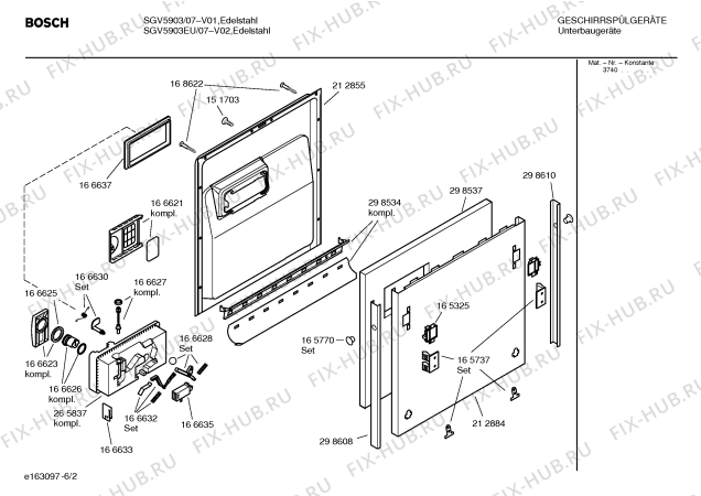Схема №6 SGV4623EU с изображением Инструкция по эксплуатации для посудомойки Bosch 00528843