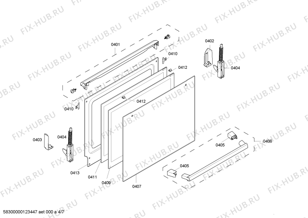 Взрыв-схема плиты (духовки) Bosch HSN421020S Bosch - Схема узла 04