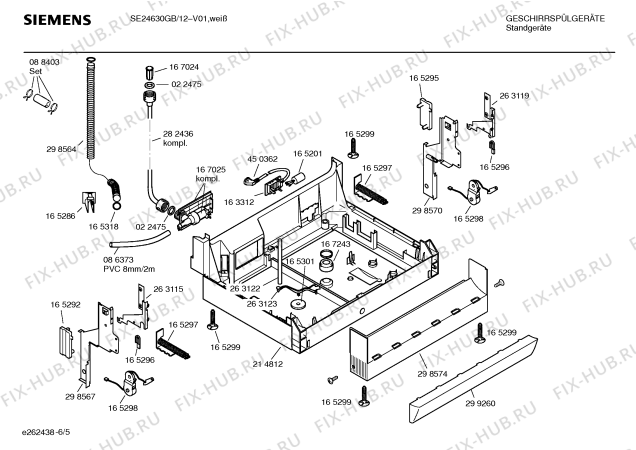Взрыв-схема посудомоечной машины Siemens SE24630GB - Схема узла 05