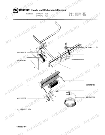 Взрыв-схема плиты (духовки) Neff 1124441201 2444/11NEW - Схема узла 04