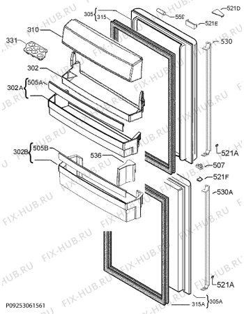 Схема №4 S83620CDW2 с изображением Модуль (плата) управления для холодильной камеры Aeg 973925053354008