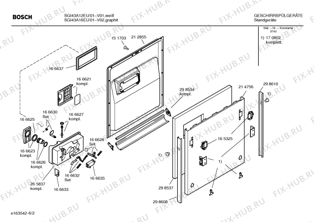 Схема №5 SGI43A16EU с изображением Кнопка для электропосудомоечной машины Bosch 00189369