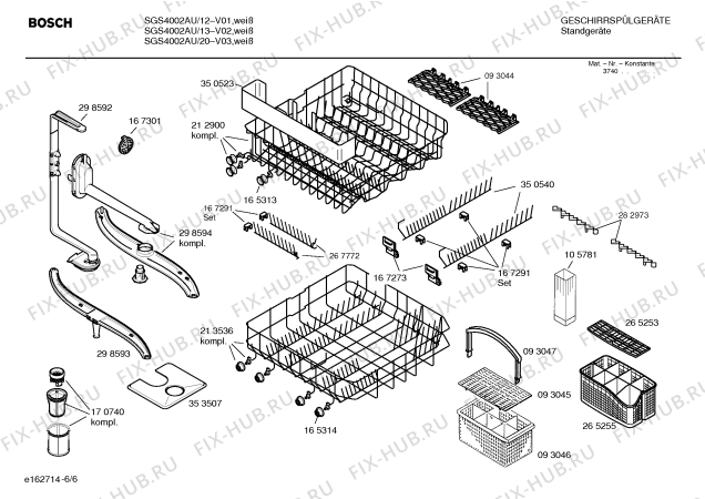 Схема №6 SGS4002AU с изображением Передняя панель для посудомойки Bosch 00351895