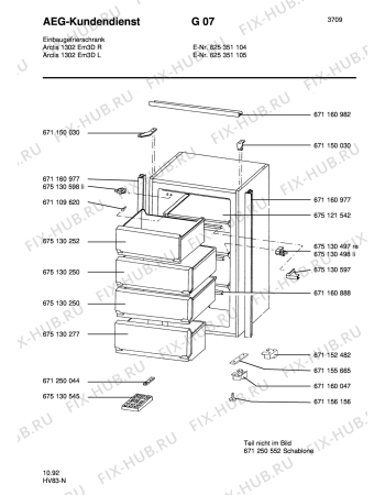 Взрыв-схема холодильника Aeg ARC1302 E-M3D (L) - Схема узла Housing 001