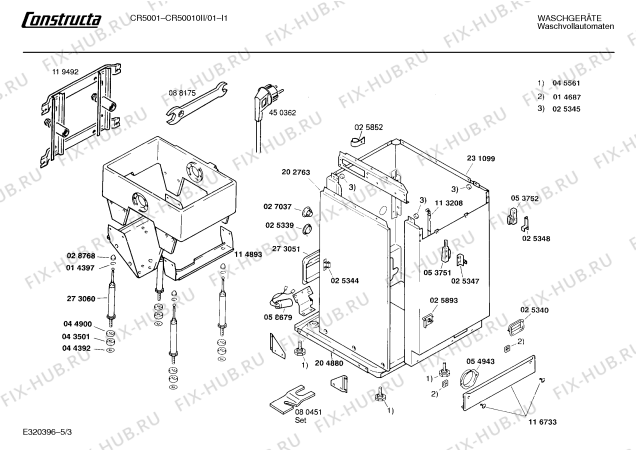 Схема №5 CR50010II CR5001 с изображением Панель для стиралки Bosch 00273677