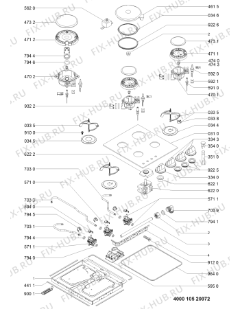 Схема №1 AKM 404/NB/01 с изображением Трубка подачи газа для духового шкафа Whirlpool 481010513388