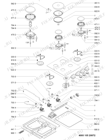 Схема №1 AKM 404/NB/01 с изображением Трубка подачи газа для духового шкафа Whirlpool 481010513346