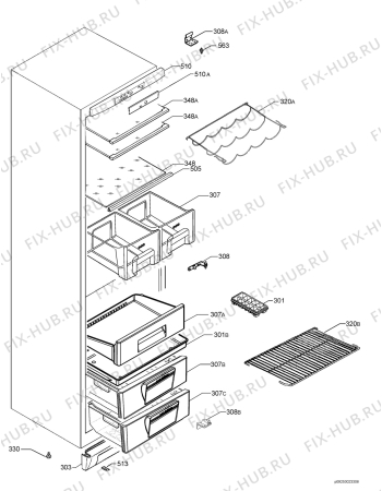 Взрыв-схема холодильника Aeg Electrolux S65340KG - Схема узла Housing 001