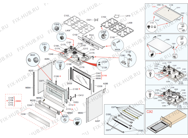 Схема №1 GI922E10XKB1 (520499, 96-Z) с изображением Дверь (стекло) духовки для духового шкафа Gorenje 466209