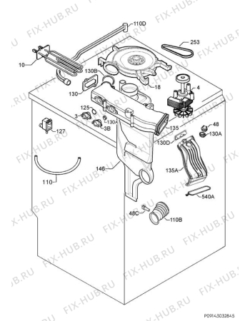 Взрыв-схема стиральной машины Electrolux EWD1409I - Схема узла Dryer 265