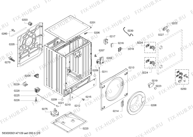 Взрыв-схема стиральной машины Bosch WKD28540EE - Схема узла 02
