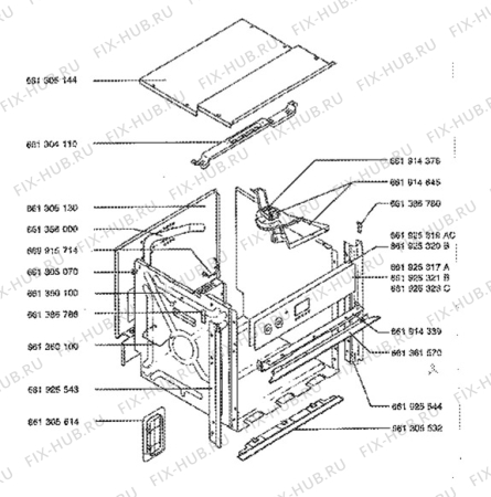 Взрыв-схема плиты (духовки) Aeg 5231B-W - Схема узла H10 Outer Frame