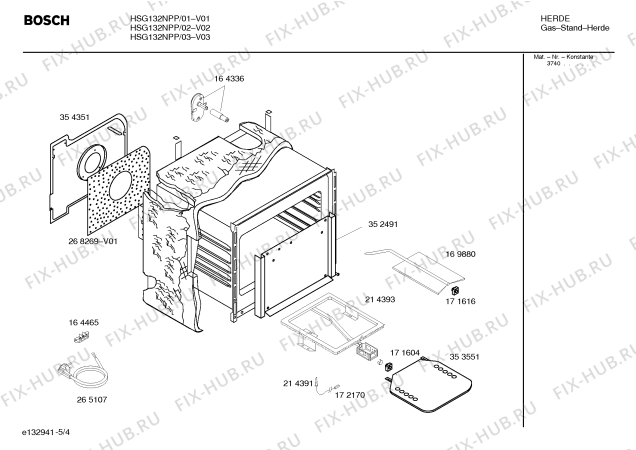 Схема №3 HSG132NPP с изображением Инструкция по эксплуатации для плиты (духовки) Bosch 00522666