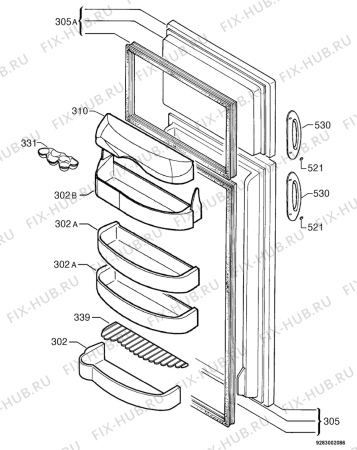 Взрыв-схема холодильника Electrolux ER9709D - Схема узла Door 003