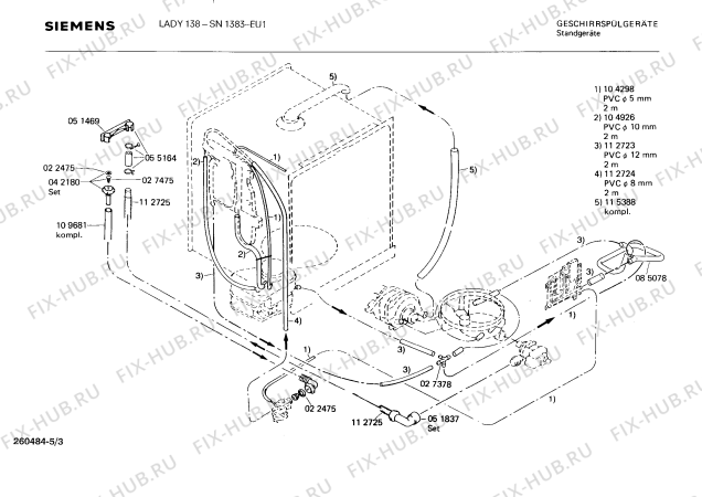 Взрыв-схема посудомоечной машины Siemens SN1383 - Схема узла 03