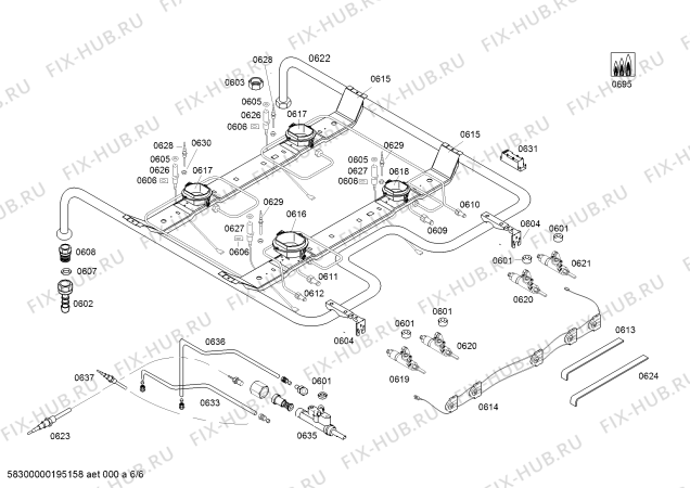 Схема №5 HGA223326Z с изображением Ручка конфорки для плиты (духовки) Bosch 10001475