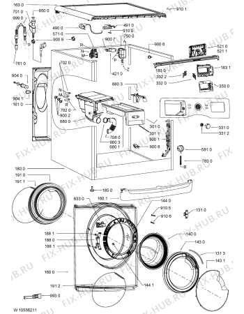 Схема №2 AWOE 9102 с изображением Модуль (плата) для стиралки Whirlpool 481010519502