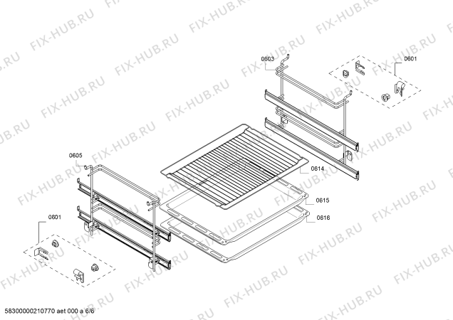Взрыв-схема плиты (духовки) Bosch HBJ558YB0Q - Схема узла 06