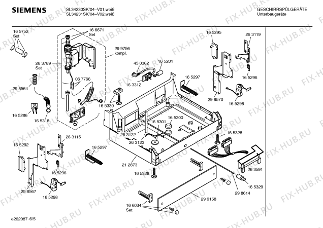 Взрыв-схема посудомоечной машины Siemens SL34231SK - Схема узла 05