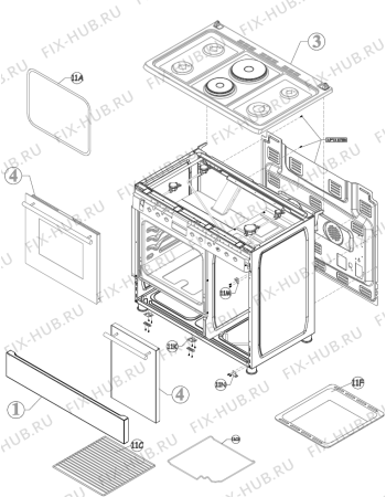 Схема №6 KK92202HW (354964) с изображением Рукоятка для духового шкафа Gorenje 370135