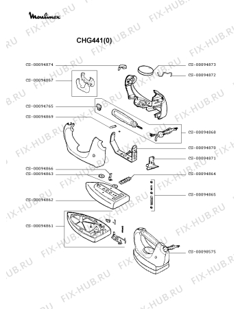 Схема №2 CHG445(0) с изображением Ручка для утюга (парогенератора) Moulinex CS-00094868