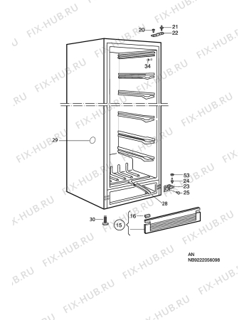 Взрыв-схема холодильника Electrolux TFW800 - Схема узла C10 Cabinet