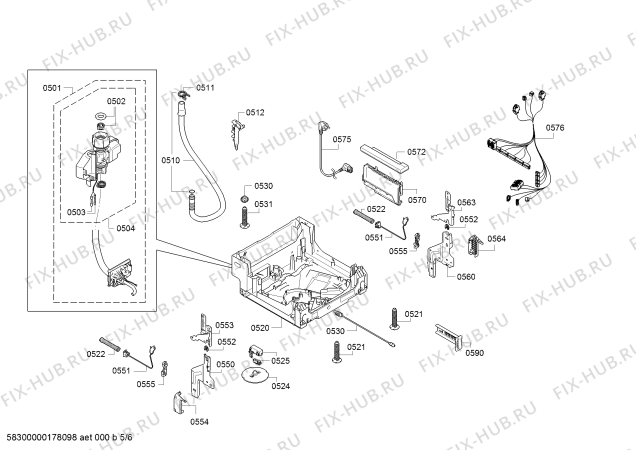 Взрыв-схема посудомоечной машины Neff S58T69X1GB - Схема узла 05