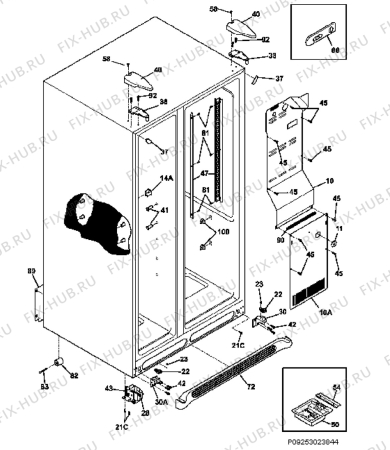 Взрыв-схема холодильника Electrolux ERL6296SK11 - Схема узла Housing 001