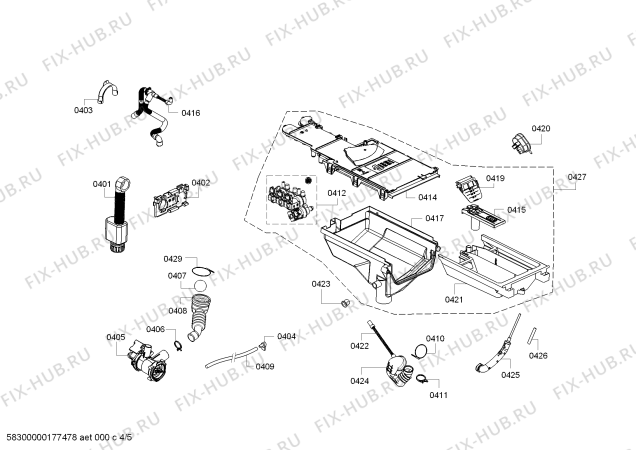 Схема №5 WKD28351GB с изображением Ручка для стиралки Bosch 00650836