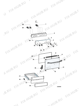 Схема №2 ACMK 6030/WH с изображением Винт для плиты (духовки) Whirlpool 488000266819
