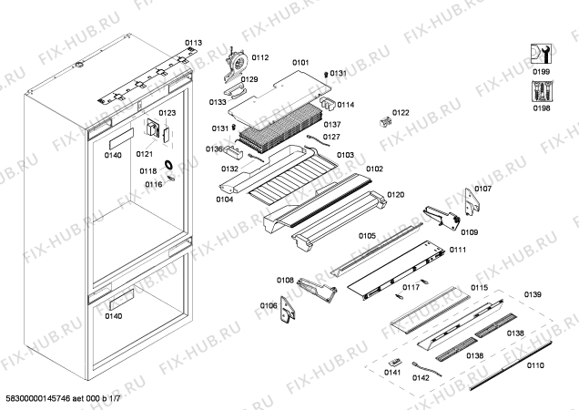 Схема №2 CIB36MIER1 KF 1901 SF с изображением Крышка для холодильной камеры Bosch 00246406