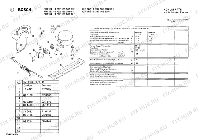 Взрыв-схема холодильника Bosch 0702185325 KIR182 - Схема узла 02