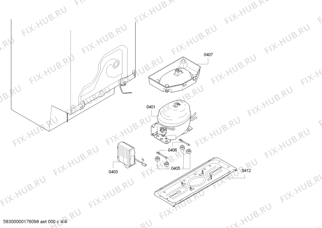 Взрыв-схема холодильника Siemens KI32LAD40G - Схема узла 04