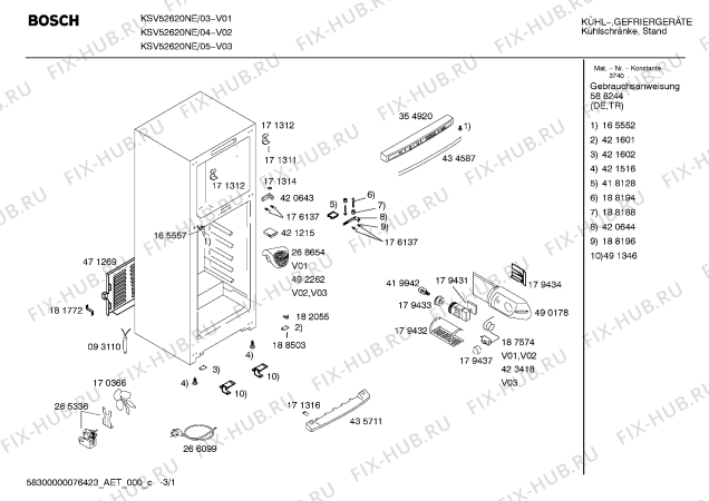 Схема №3 KSV52620NE с изображением Дверь для холодильника Bosch 00241295