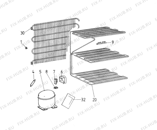 Взрыв-схема холодильника Electrolux TW432A - Схема узла C10 Cold, users manual